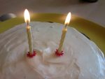 Closeup of the birthday cake